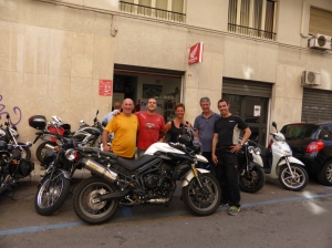 All smiles at Triumph Sicilia in Palermo ...before it wouldn't start